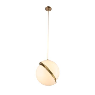 China A Modern Light Kitchen Lamp, Frosted Glass Globe Shade Pendant Light Indoor Hanging Light Fixture For Dining Room Bedroom for sale