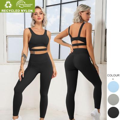 China Breathable Seamless Yoga Set 2pcs Crop Top Women Shirt Leggings Outfits Workout Fitness Wear Sports Suit Gym Fitness Sets for sale