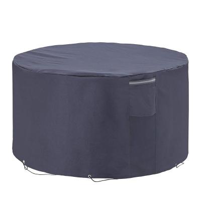 China Waterproof White OXFORD FABRIC Polyester Round Table Covers Outdoor Furniture Cover Patio Table Cover for sale