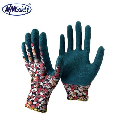 China NMSAFETY 13 Gauge Gardening Coated Sponge Rubber On Palm Work Gloves for sale