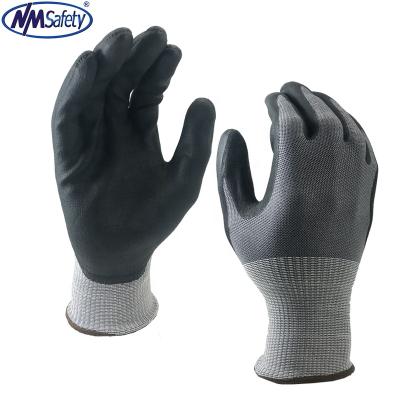 China Iron NMSAFETY 13 Gauge HPPE Anti Cut Nitrile Iron Industrial Work Gloves EN388 4X42E for sale