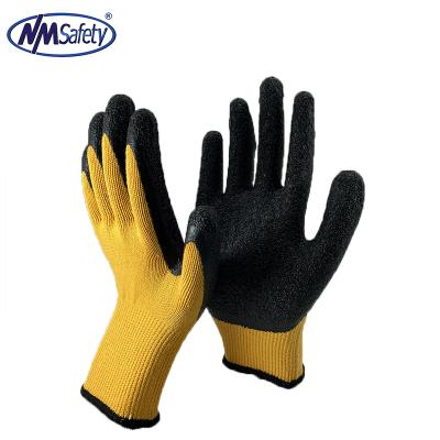 China NMSAFETY 10 Gauge Gold Cotton Gardening Latex Coated Construction Industry Work Gloves CE EN388 2142X for sale