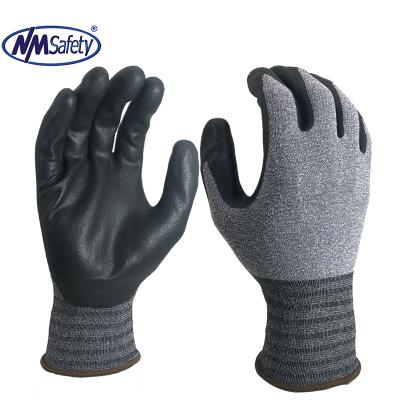 China Gardening / Gauge Nylon Liner Assembling / Construction NMSAFETY 15 Coated Micro Foam Nitrile Palm Work Gloves for sale