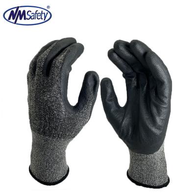 China Gardening / Seamless Knitted Cotton Liner Banding / Construction NMSAFETY 15 Coated Micro Nitrile Palm Foam Working Glove for sale