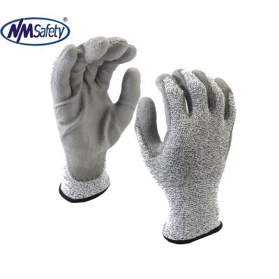 China Anti Cut and Soft NMSAFETY13 Gauge Cut Resistant PU Work Glove Cut Level 5 for Glassmaking Glove for sale