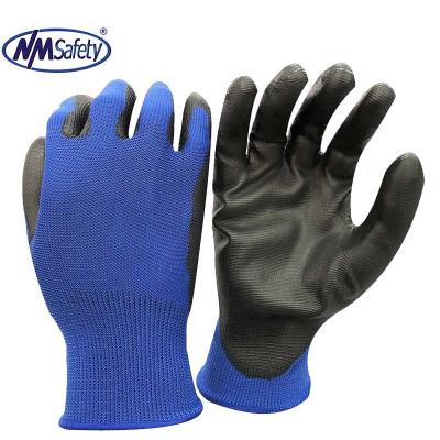 China NMSAFETY Flexible And Lightweight Black Nylon Dip Glove 18 Gauge Working Glove Navy Blue Lightweight And Cable for sale