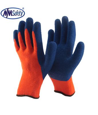 China NMSAFETY Durable Latex Coated Layer Winter Work Glove Rubber Glove for sale