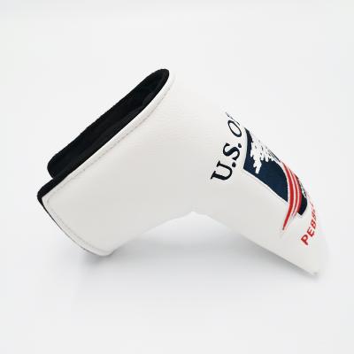 China Golf Accessory Classic Blade Customized Logo Golf Putter Head Cover Blade Putter Cover for sale