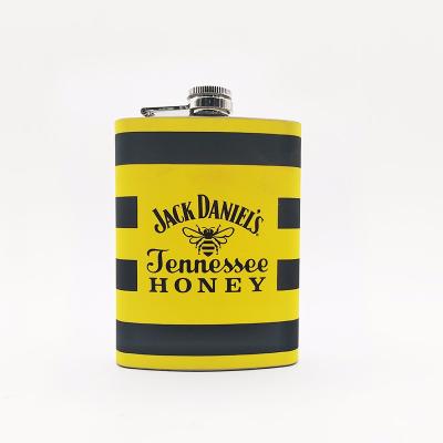 China 7oz hip flask whiskey factory price hip flask with water transfer printing liquor flask for sale