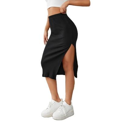 China Anti-static Women Dress High Waist Skirt Solid Color Casual Skirt Long Fitted Women Slimming Long Dress for sale