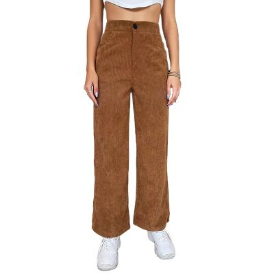 China Anti-wrinkle Women Pants High Waist Solid Color Casual Wide Leg Pants Ladies Trousers for sale