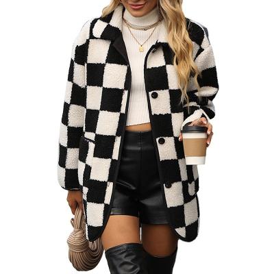 China Anti-wrinkle Women's Black White Color Long Sleeve Button Down Shirt Lapel Oversized Tracksuit for sale