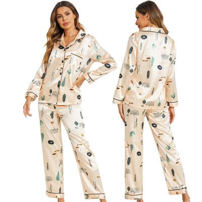 China Wholesale Hot Selling Floral Printing QUICK DRY Women Loungewear 2 Piece Set Pajama Sets for sale