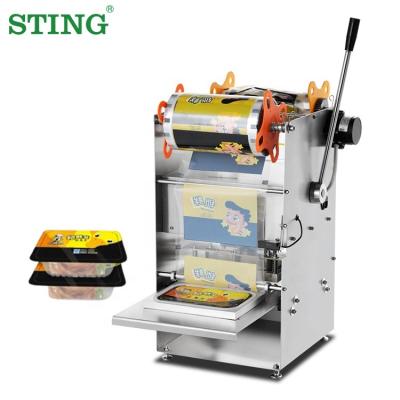 China Medical Manual Food Dish Tray Lidding Packaging Sealing Sealer Machine for Baozi for sale