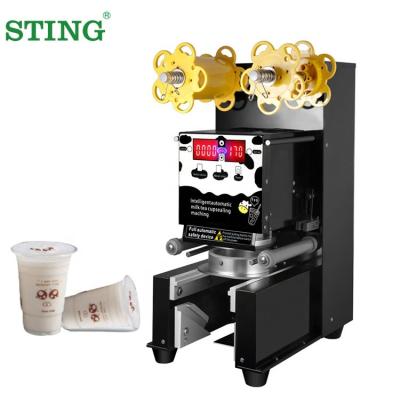 China Full Automatic Food Juice Boba Bubble Drink Milk Tea Cup Plastic Sealing Film Machine for sale