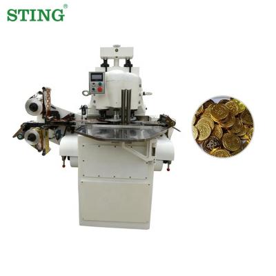 China Food Automatic Tarpaulin Gold Coin Chocolate Foil Knurling Packing Machine For Sale for sale