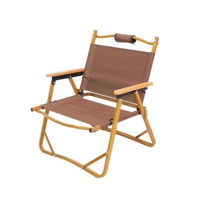 China Outdoor high back wood portable camping picnic folding chair travel chair beach picnic suitable rise for sale