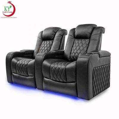 China JKY Fashion Furniture Living Room Home Theater Cinema Sofa Chair Seat Set With LED Light For Watch Movie for sale