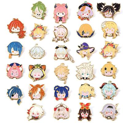 China Cloth Decoration 19 Styles Genshin Impact HU Tao Gan Yu Cartoon Character Collect Cosplay Anime Alloy Badge Brooch And Pin for sale