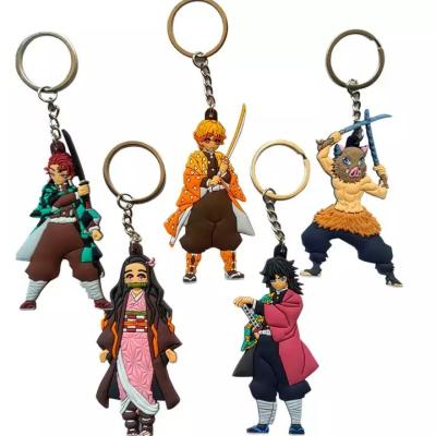 China Decoration Gift Toy 16 Styles Anime Demon Slayer Kimetsu Rubber Key Chain No Yaiba Blade Ghost Key Cover Chain Key Chain Jewelry Accessories Gifts for sale