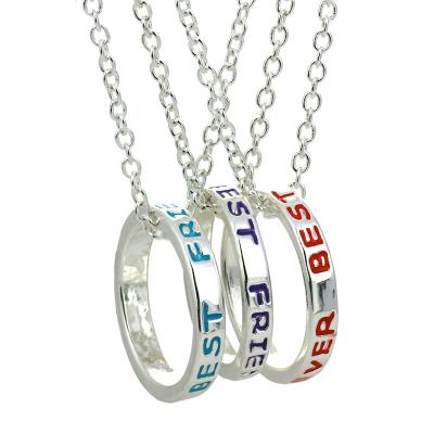 China Wholesale Unfading Set Color Letter Chain Best Friends Circle Short Pendant Necklace for sale