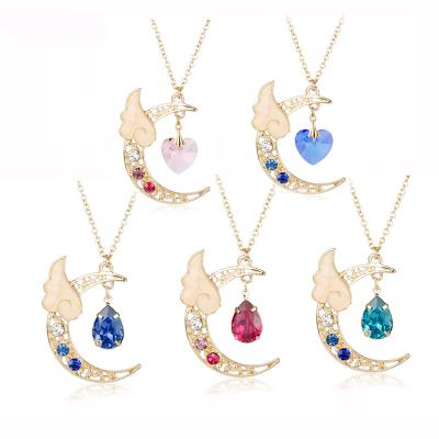 China FASHIONABLE Magic Wand Cosplay Wing Choker Jewelry Anime Girl Cute Main Pendant Necklace for sale