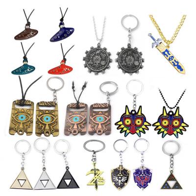 China CLASSIC 35 Styles Anime Alloy Necklace Key Chain Figure Toys Metal Ocarina Pendant Key Chain Ring Gift for sale