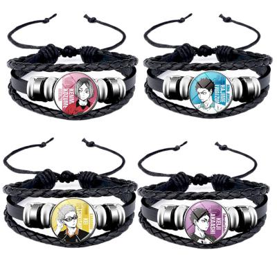 China Wholesale Junior Haikyuu Jewelry Woven Leather Anime Stretch Jewelry Volleyball Bracelet for sale