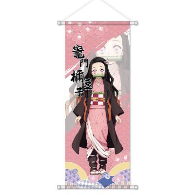 China The Other Cartoon Poster Nezuko Tanjirou HD Wholesale Print Kimetsu No Yaiba Pictures Demon Slayer Anime Wall Hanging Scroll for sale