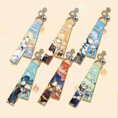 China New Game Genshin Impact Anime Characters Bells And Flames Eco Friendly Key Chain for sale