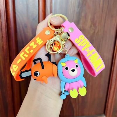 China PVC Chainsaw Man Cute Pochita Key Chain SPY FAMILY Anime Doll Key Chain PVC Toy Figure Pendant for sale