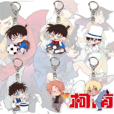 China Carry Detective Conan Backpack Pendant Kudo Shinichi Anime Figure Acrylic Keychain for sale