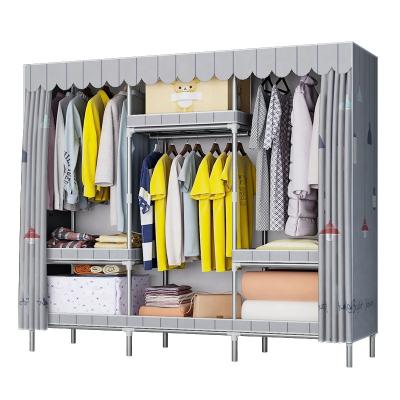 China Easy Easy Installation Assemble And Appearance Modern Bedroom Furniture Fabric Galvanized Wardrobe for sale