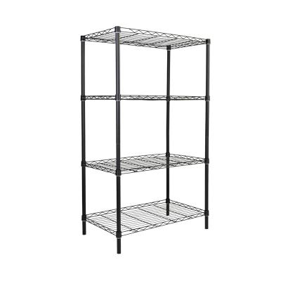 China Minimalist 4 Layer Kitchen Trolley Cart Storage Rack Wire Mesh Shelving Shelf for sale