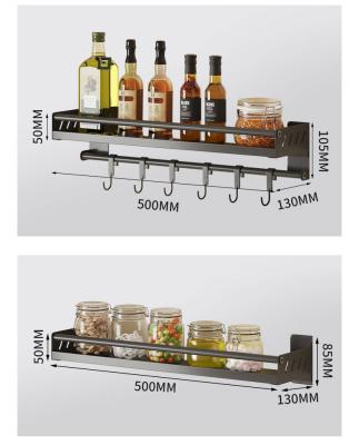 China Sustainable 2 Tier Wall Side Storage Spice Rack Side Kitchen Tools Hanging Wall Mounted Storage Rack Door Rack for sale