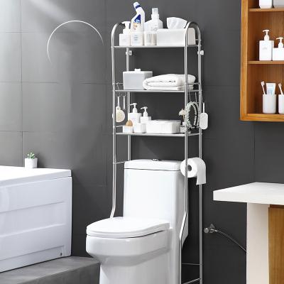 China Standing Type Bathroom Storage Stainless Steel Toilet Rack Shelf Over Expandable Toilet Rack Shelf for sale