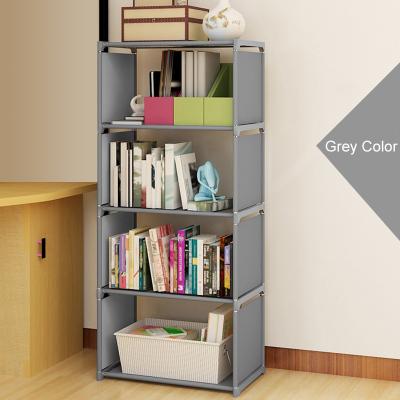 China (Others) Hot Sale 4 Shelf Gray Color Bookcasev Cheap Price Adjustable Online Shelves for sale