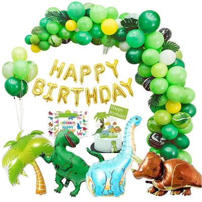 China Paper Latex Balloons Party Birthday Set Decoration For Boy Jungle Safari Dinosaur Favors Theme Dinosaur 1st Birthday Party Supplies for sale