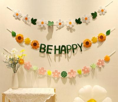 China 2022 New CIA Cherry Blossom Sunflowers Letter Flowers Party Decorations Backdrop Baby Home Child Birthday Girl Birthday Girl for sale