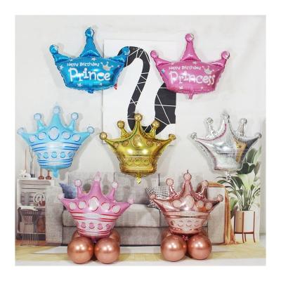 China Wedding Aluminum Princess Crown Movie Baby Shower Birthday Party Decorations Supplies Foil Balloons Birthday Globos for sale