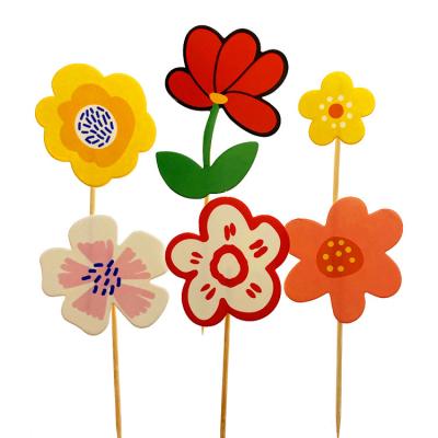 China Colorful Statistical Ins Paper Flower Photo Birthday S Day Wedding Birthday Party Decorations Supplies Props Cake Topper Valentine 'S Day for sale