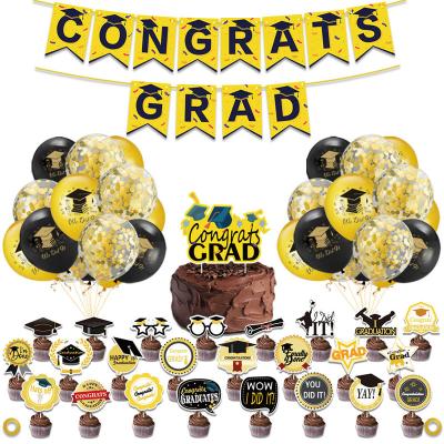 China Congratsgrad Themed Paper Birthday Party Balloons Party Latex Balloons Party Decorations Cake Topper Graduation for sale