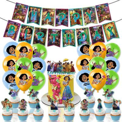 China Magic Birthday Encanto Movie Mirabell Madrid Animation Girls Happy Birthday Cupcake Toppers Balloons Party Decorations Kid for sale