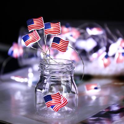 China American Party Decoration LED Light Decor USA Independence Day Flag Holiday Party Decorations Supplies Hanging Garden Outdoor Decorations for sale