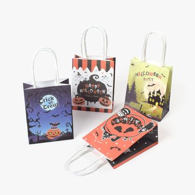 China 2022 New Fabric Cotton Canvas Halloween Bags Custom For Candy Sublimation Canvas Treat Wrapping Paper Halloween Candy Bags for sale