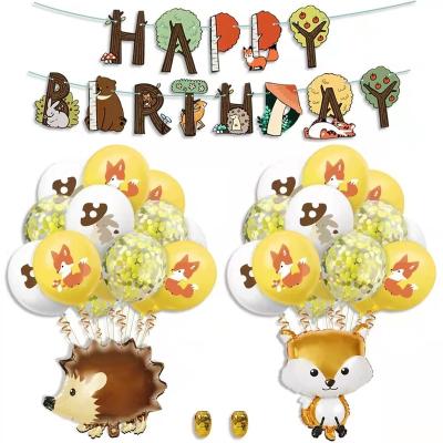 China Party Decoration Jungle Safari Animals Themed Birthday Party Decorations Supplies with Birthday Banner Balloons for sale