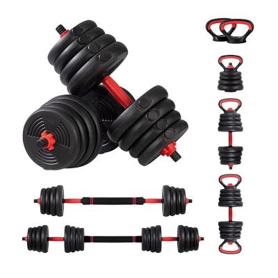 China Dumbbell Fitness Dumbell Rubber Covered Weights Set Plastic Coated Cement 110lb 50kg Adjustable Gym Dumbell Set 50 Kg for sale