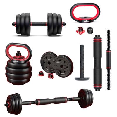 China 2021 Multifunctional Adjustable Weights 6 in 1 Kettlebell Dumbbell Barbell Set, Plastic Adjustable Dumbbell Set Home Gym, Adjustable Dumbbell for sale