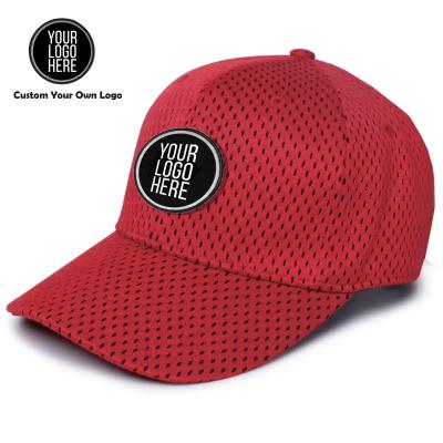 China COMMON Customized Nylon Mesh Fabric Sports Baseball Cap Hat, Custom Woven Embroidery Logo Patch Men Custom Hats & Label Caps for sale