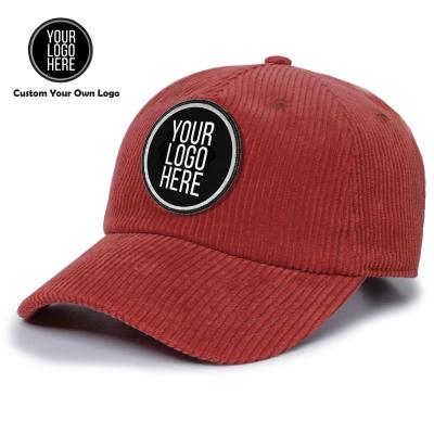 China Wholesale JOINT Cotton Twill Hat Corduroy Sports Hats Customize Hat, Custom Logo Woven Label Leather Patch Hats for sale